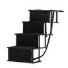 Foldable Metal Dog Steps for Large Dogs;  4-Level Non-Slip Pet Stair Ramp for Cars and SUV;  High Beds;  Trucks;  Black